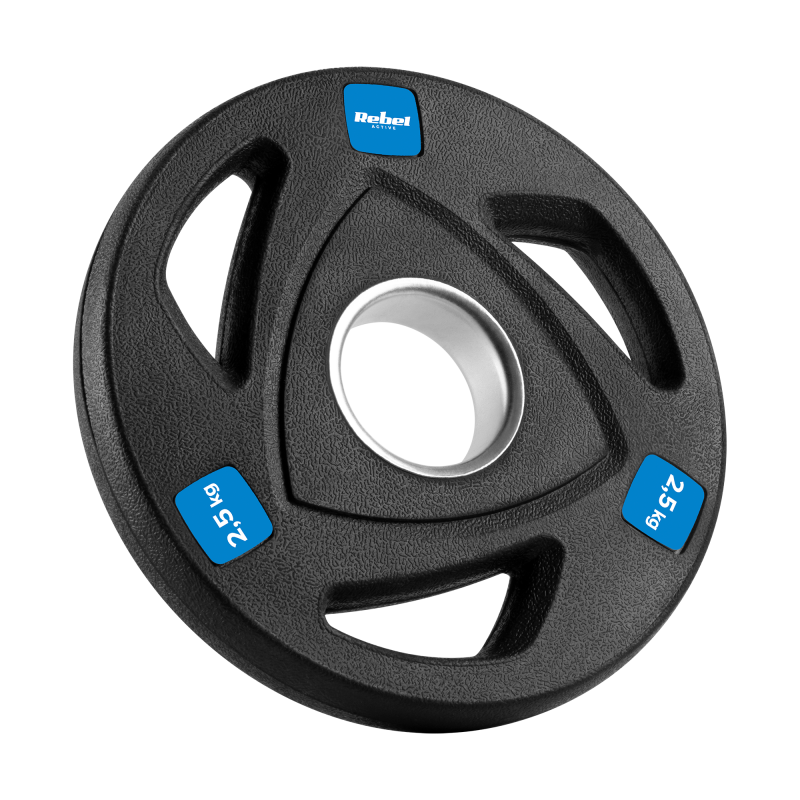Obciążenie żeliwne olimpijskie gumowane zestaw 30kg ( 8x1.25kg + 4x2.5kg + 2x5kg ), otwór 51mm , REBEL ACTIVE