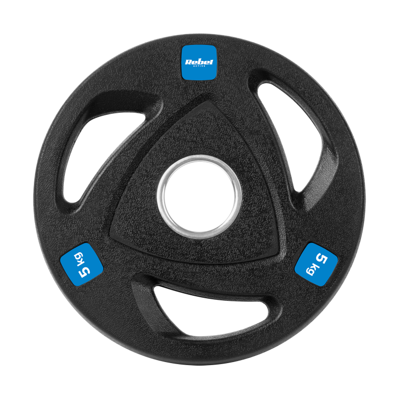 Obciążenie żeliwne olimpijskie gumowane zestaw 30kg ( 8x1.25kg + 4x2.5kg + 2x5kg ), otwór 51mm , REBEL ACTIVE