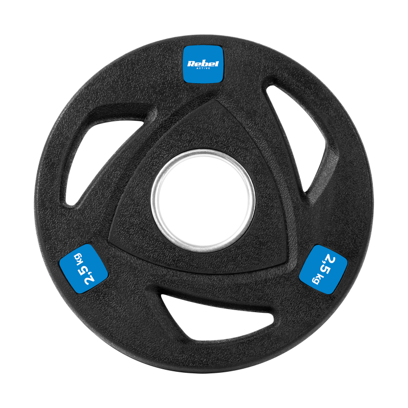 Obciążenie żeliwne olimpijskie gumowane zestaw 30kg ( 8x1.25kg + 4x2.5kg + 2x5kg ), otwór 51mm , REBEL ACTIVE