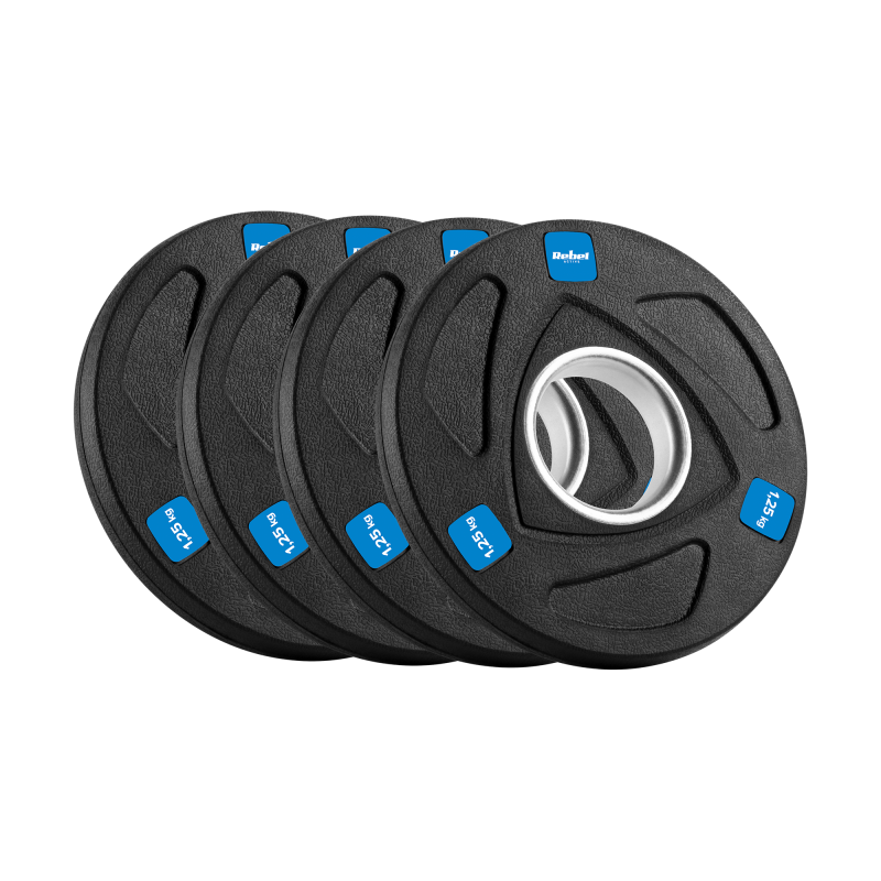 Obciążenie żeliwne olimpijskie gumowane zestaw 4x1.25kg, otwór 51mm , REBEL ACTIVE
