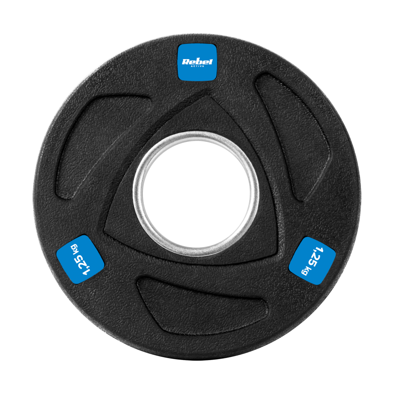 Obciążenie żeliwne olimpijskie gumowane zestaw 4x1.25kg, otwór 51mm , REBEL ACTIVE