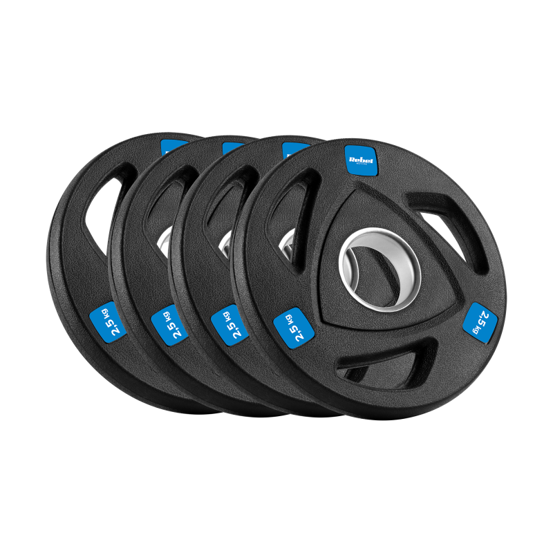 Obciążenie żeliwne olimpijskie gumowane zestaw 4x2.5kg, otwór 51mm , REBEL ACTIVE