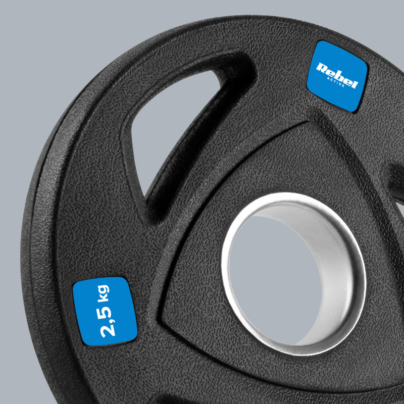 Obciążenie żeliwne olimpijskie gumowane zestaw 4x2.5kg, otwór 51mm , REBEL ACTIVE