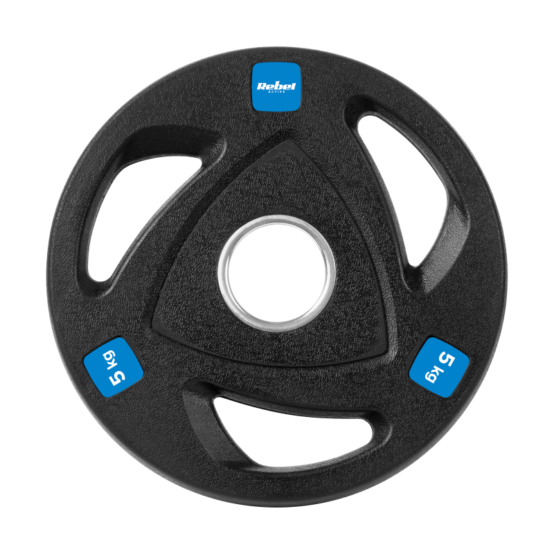 Obciążenie żeliwne olimpijskie gumowane zestaw 4x5kg, otwór 51mm , REBEL ACTIVE