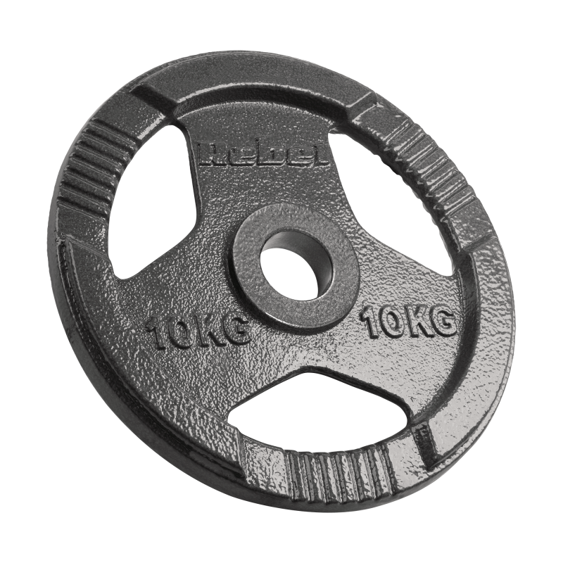 Obciążenie żeliwne olimpijskie zestaw 2x10kg, otwór 51mm, talerz z uchwytami, REBEL ACTIVE