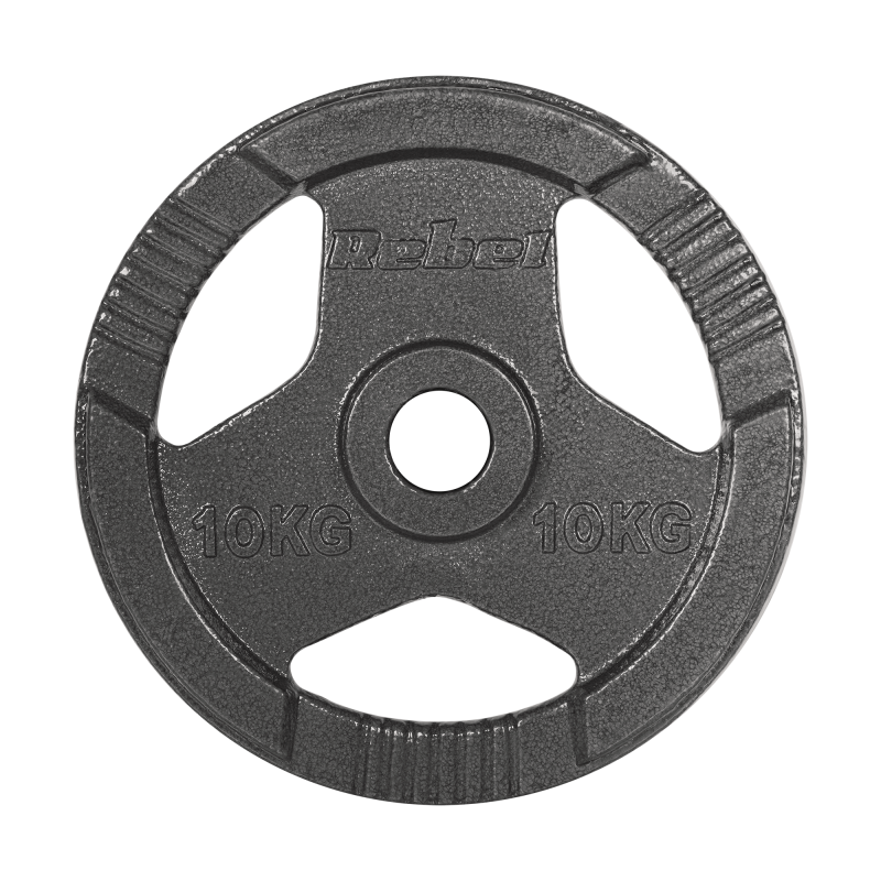 Obciążenie żeliwne olimpijskie zestaw 2x10kg, otwór 51mm, talerz z uchwytami, REBEL ACTIVE