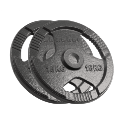 Obciążenie żeliwne olimpijskie zestaw 2x15kg, otwór 51mm, talerz z uchwytami, REBEL ACTIVE