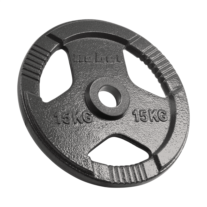 Obciążenie żeliwne olimpijskie zestaw 2x15kg, otwór 51mm, talerz z uchwytami, REBEL ACTIVE