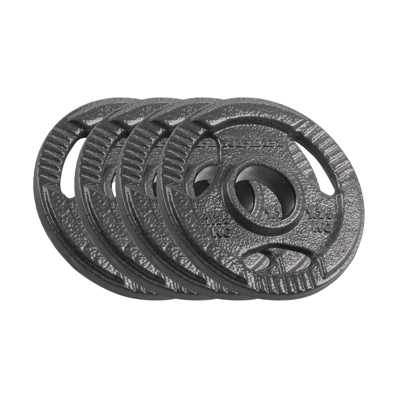 Obciążenie żeliwne olimpijskie zestaw 4x1.25kg, otwór 51mm, talerz z uchwytami, REBEL ACTIVE