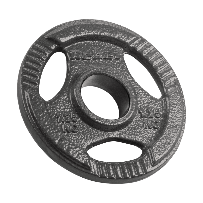 Obciążenie żeliwne olimpijskie zestaw 4x1.25kg, otwór 51mm, talerz z uchwytami, REBEL ACTIVE