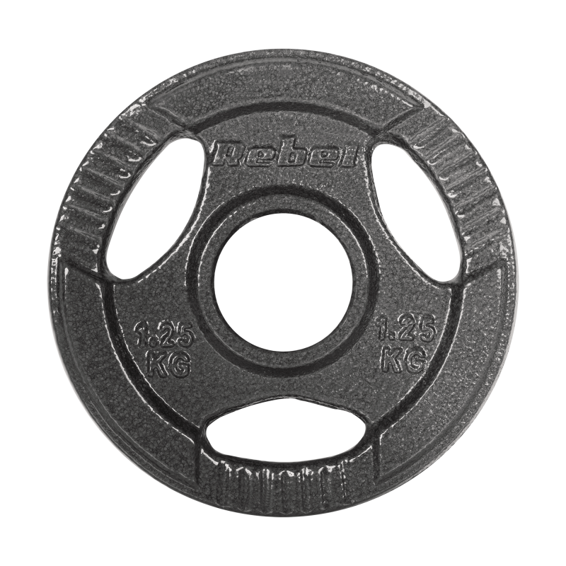 Obciążenie żeliwne olimpijskie zestaw 4x1.25kg, otwór 51mm, talerz z uchwytami, REBEL ACTIVE