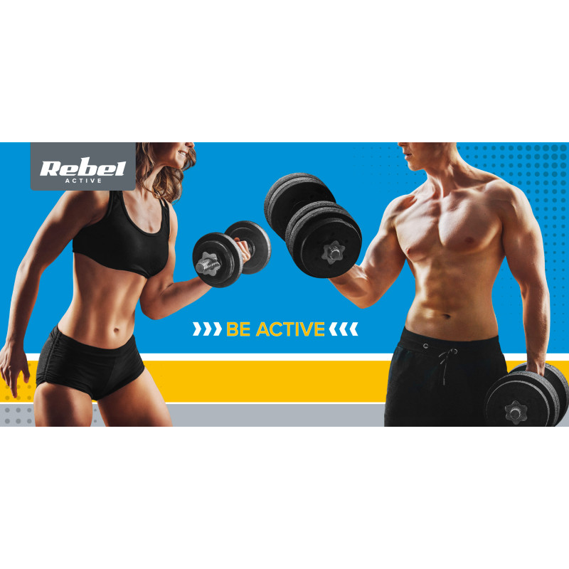 Obciążenie żeliwne zestaw 2x15kg, otwór 31mm, talerz klasyczny, REBEL ACTIVE