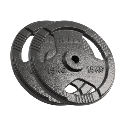 Obciążenie żeliwne zestaw 2x15kg, otwór 31mm, talerz z uchwytami, REBEL ACTIVE