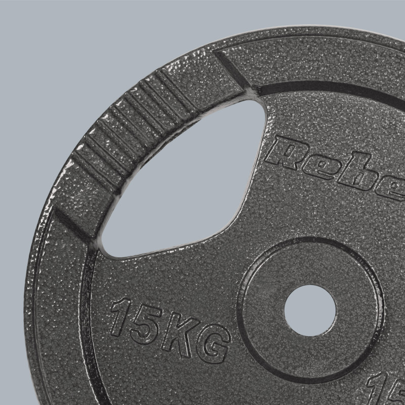 Obciążenie żeliwne zestaw 2x15kg, otwór 31mm, talerz z uchwytami, REBEL ACTIVE