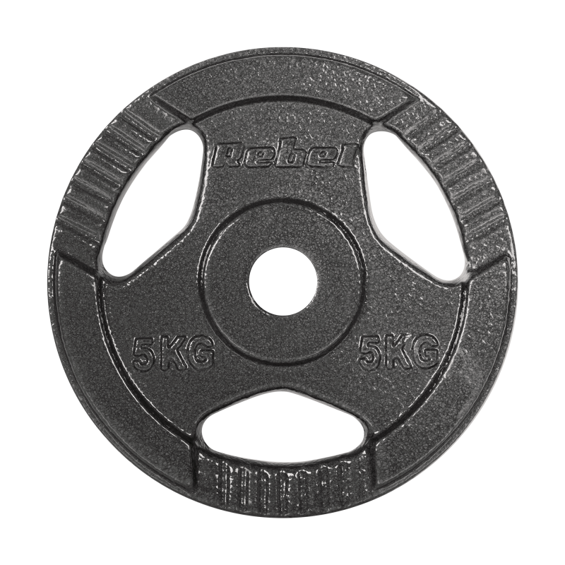 Obciążenie żeliwne zestaw 4x5kg, otwór 31mm, talerz z uchwytami, REBEL ACTIVE