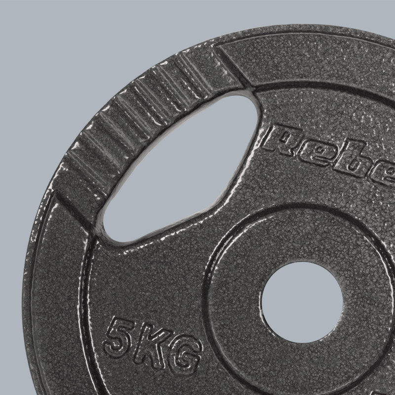 Obciążenie żeliwne zestaw 4x5kg, otwór 31mm, talerz z uchwytami, REBEL ACTIVE