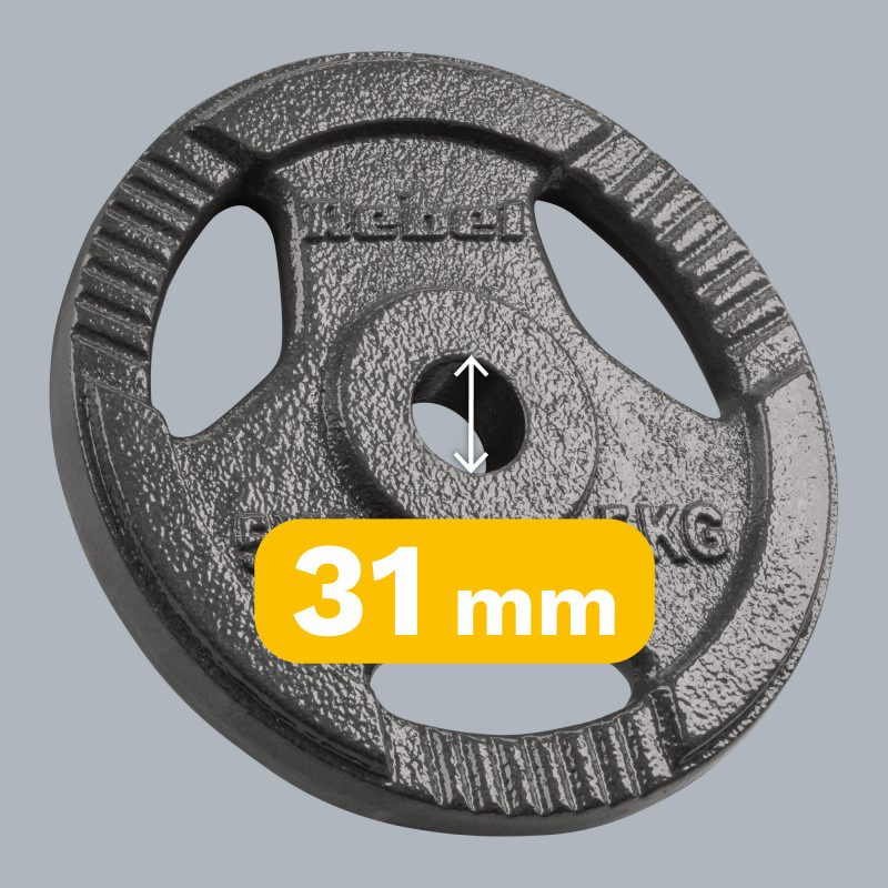 Obciążenie żeliwne zestaw 4x5kg, otwór 31mm, talerz z uchwytami, REBEL ACTIVE