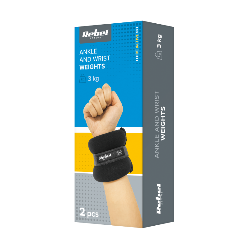 Obciążniki na kostki i nadgarstki 2x3kg, REBEL ACTIVE