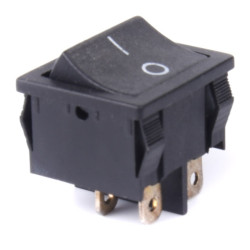 PRZEŁĄCZNIK KOŁYSKOWY DUŻY WĄSKI CZARNY 2*10A 250V 6-pin 2-poz