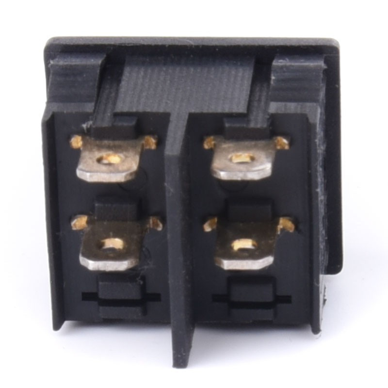 PRZEŁĄCZNIK KOŁYSKOWY DUŻY WĄSKI CZARNY 2*10A 250V 6-pin 2-poz