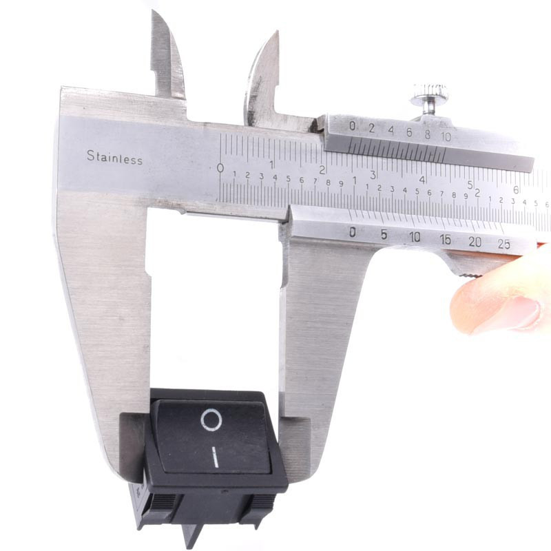 PRZEŁĄCZNIK KOŁYSKOWY DUŻY WĄSKI CZARNY 2*10A 250V 6-pin 2-poz