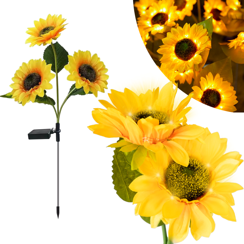 Ozdobne ogrodowe lampki solarne Rebel - słonecznik