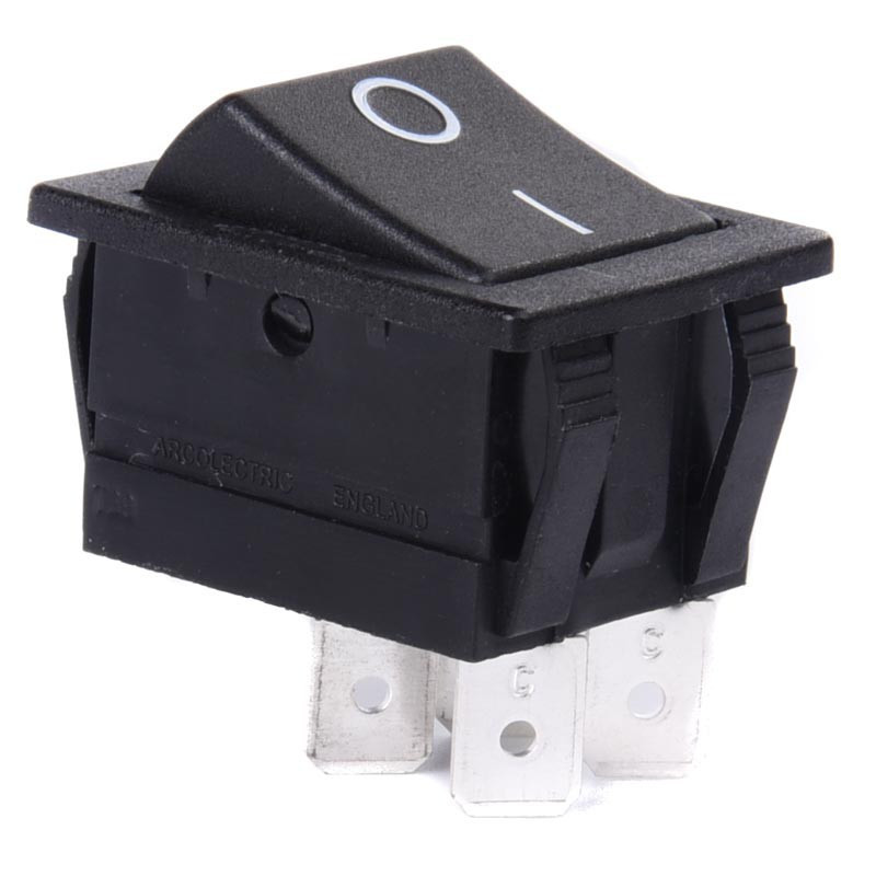 WŁĄCZNIK 2x16A 250V CZARNY 1-0 C1350