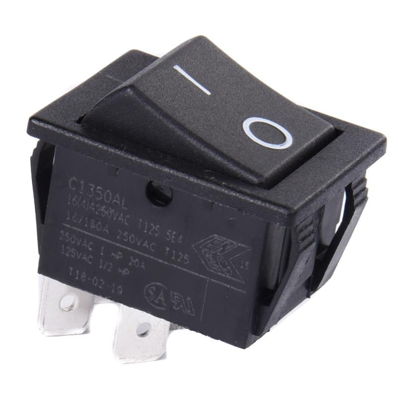 WŁĄCZNIK 2x16A 250V CZARNY 1-0 C1350