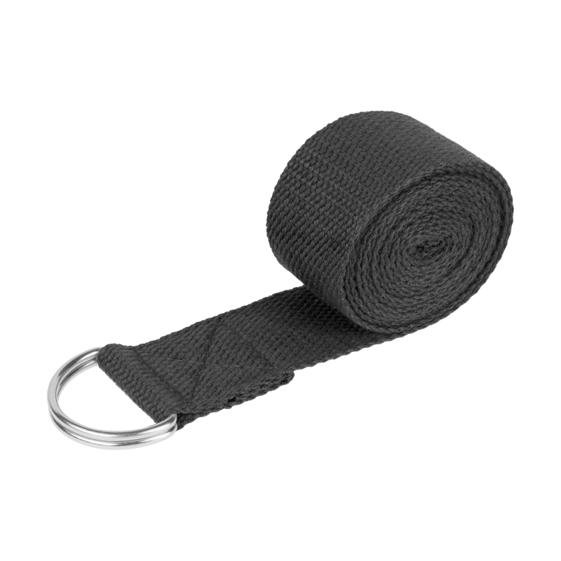 Pasek do jogi, taśma do ćwiczeń, czarna, REBEL ACTIVE