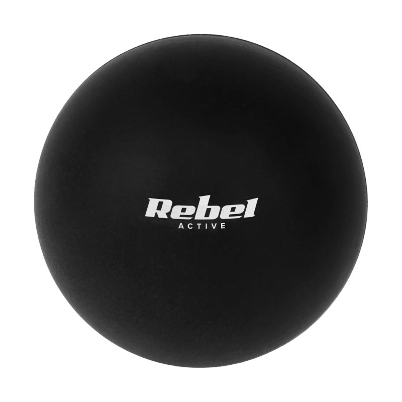 Piłka do masażu 6.25cm, kolor czarny, materiał silikon, REBEL ACTIVE