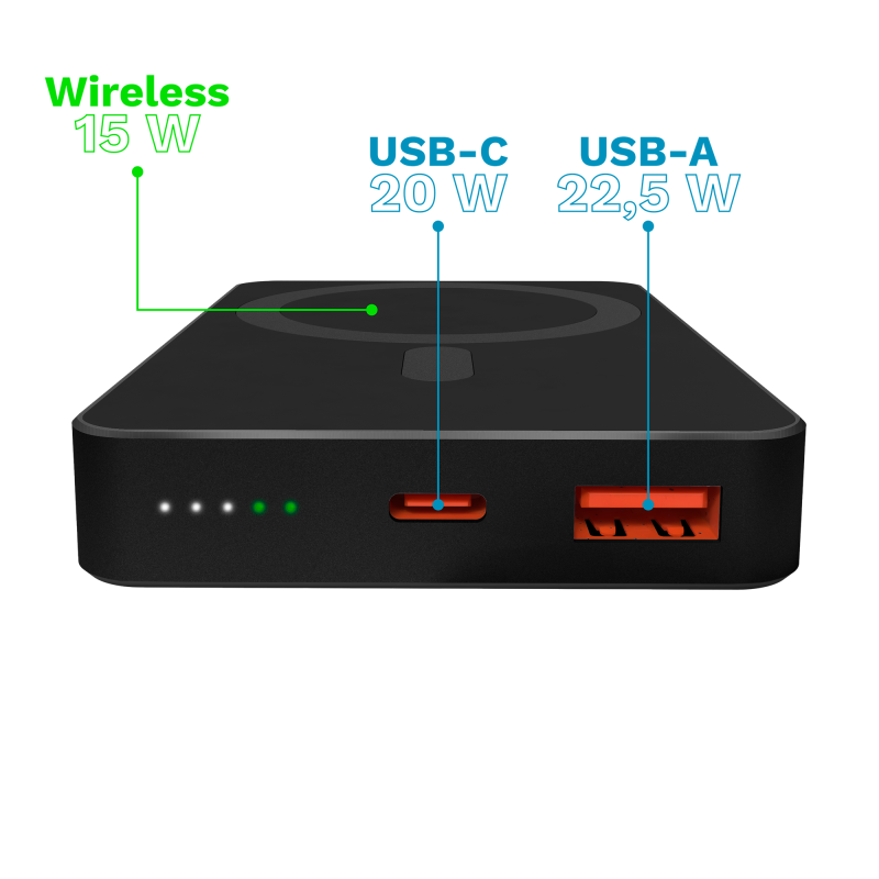 POWERBANK indukcyjny Kruger&Matz 10000 mAh magnetyczny czarny