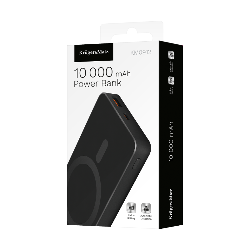 POWERBANK indukcyjny Kruger&Matz 10000 mAh magnetyczny czarny