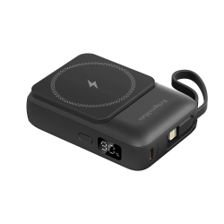 POWERBANK indukcyjny Kruger&Matz 10000 mAh magnetyczny z kablem czarny