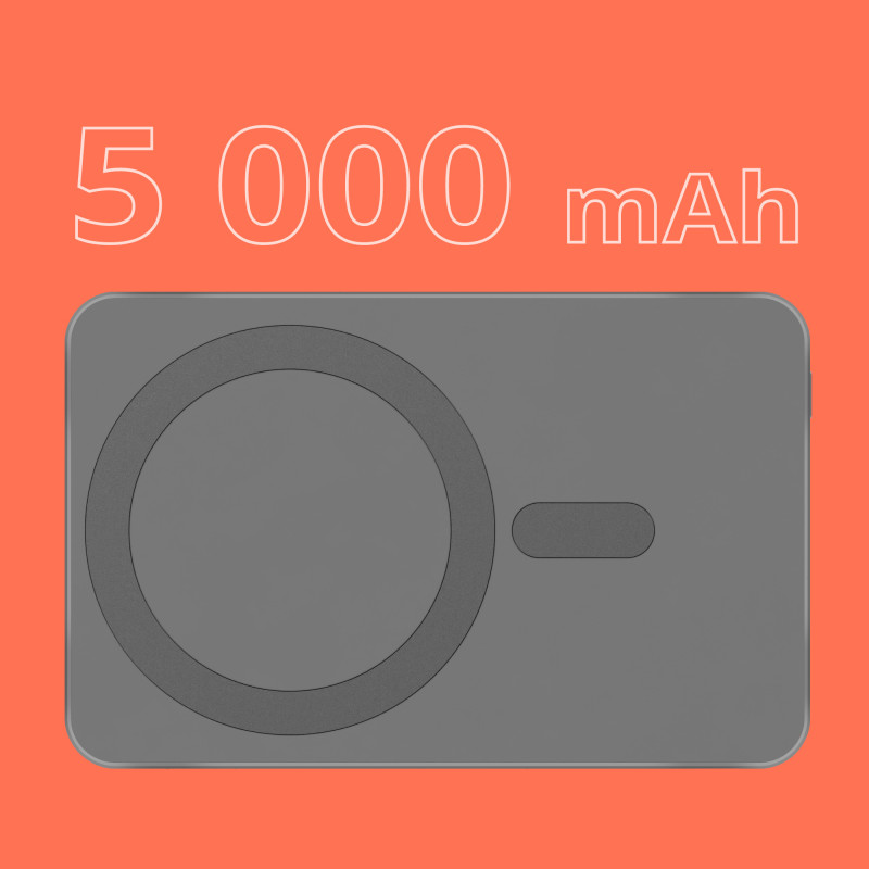 POWERBANK indukcyjny Kruger&Matz 5000 mAh magnetyczny szary