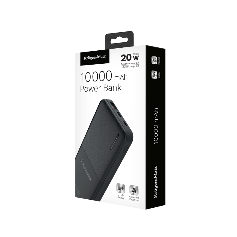 PowerBank Kruger&Matz 10000 mAh Li-pol z funkcją QC oraz PD