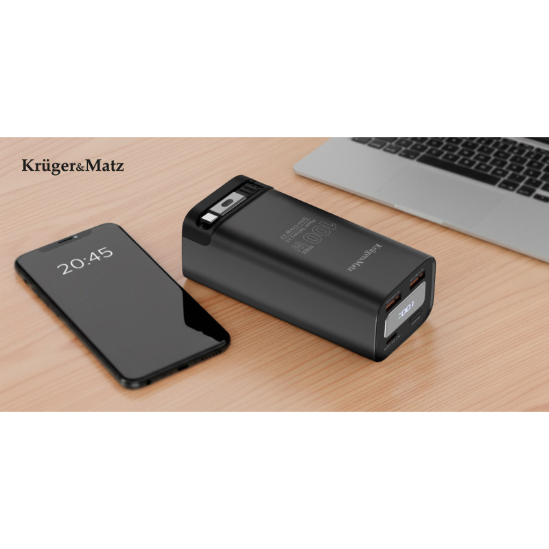 PowerBank Kruger&Matz 20000 mAh Li-ion 100W z funkcją QC oraz PD