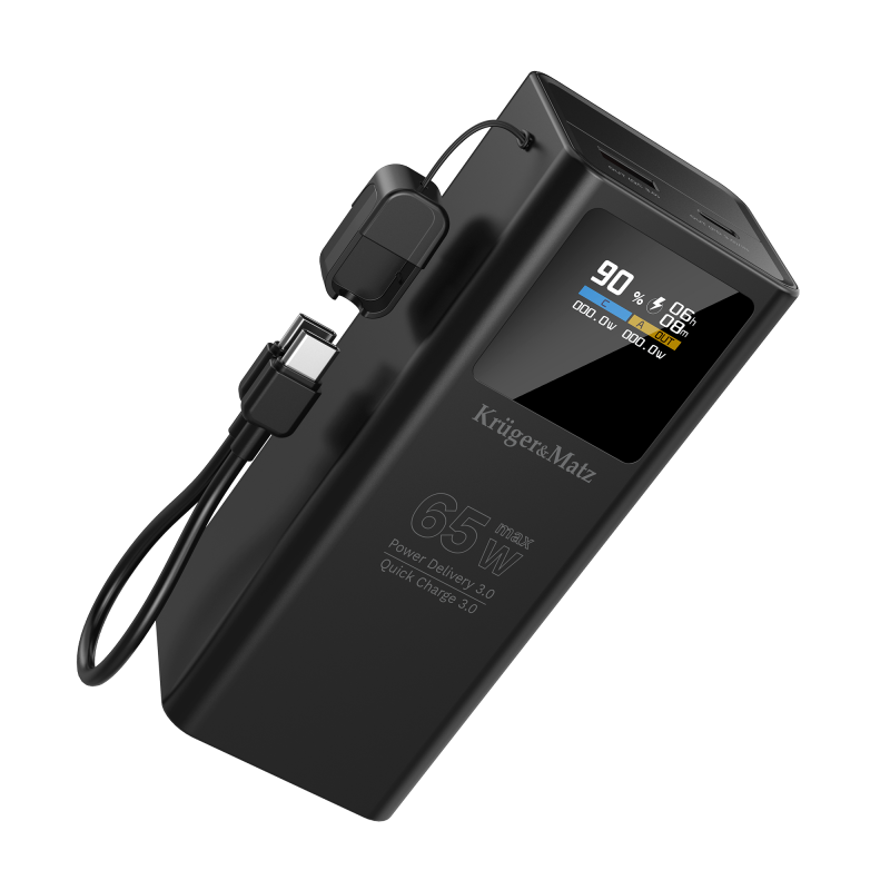 PowerBank Kruger&Matz 20000 mAh Li-ion 65W z funkcją QC oraz PD