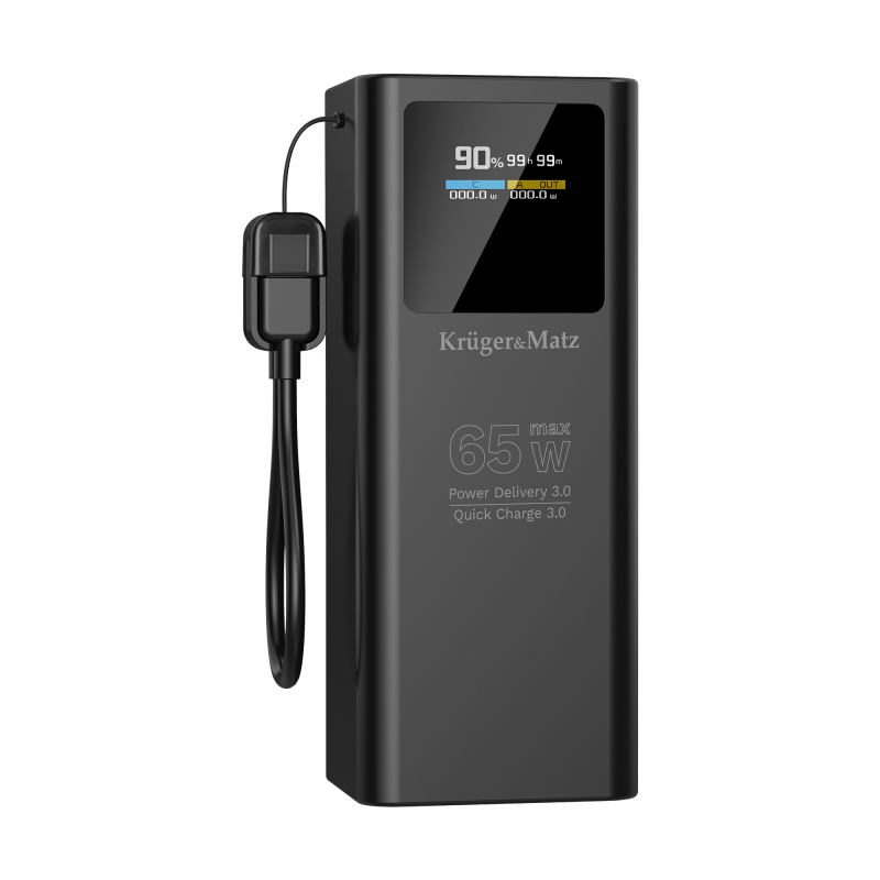PowerBank Kruger&Matz 20000 mAh Li-ion 65W z funkcją QC oraz PD