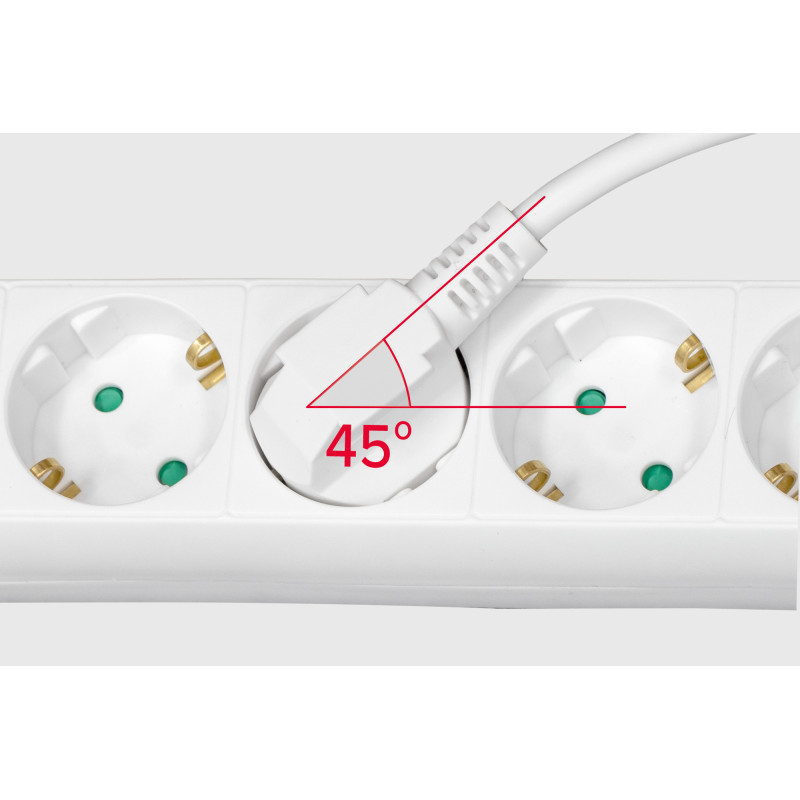 Przedłużacz biały Rebel 4 gniazda typu niemieckiego, dł. 1,5m (3x1.0) bez przełącznika