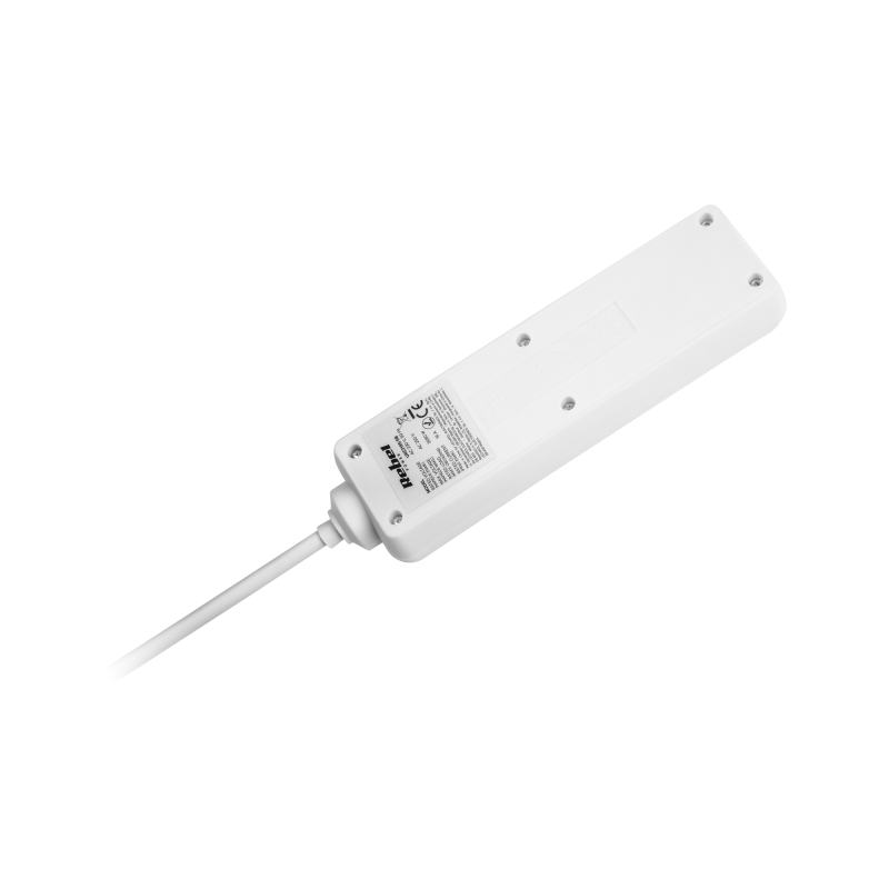 Przedłużacz biały Rebel z przełącznikiem 3 gniazda - 5m (1,5mm)