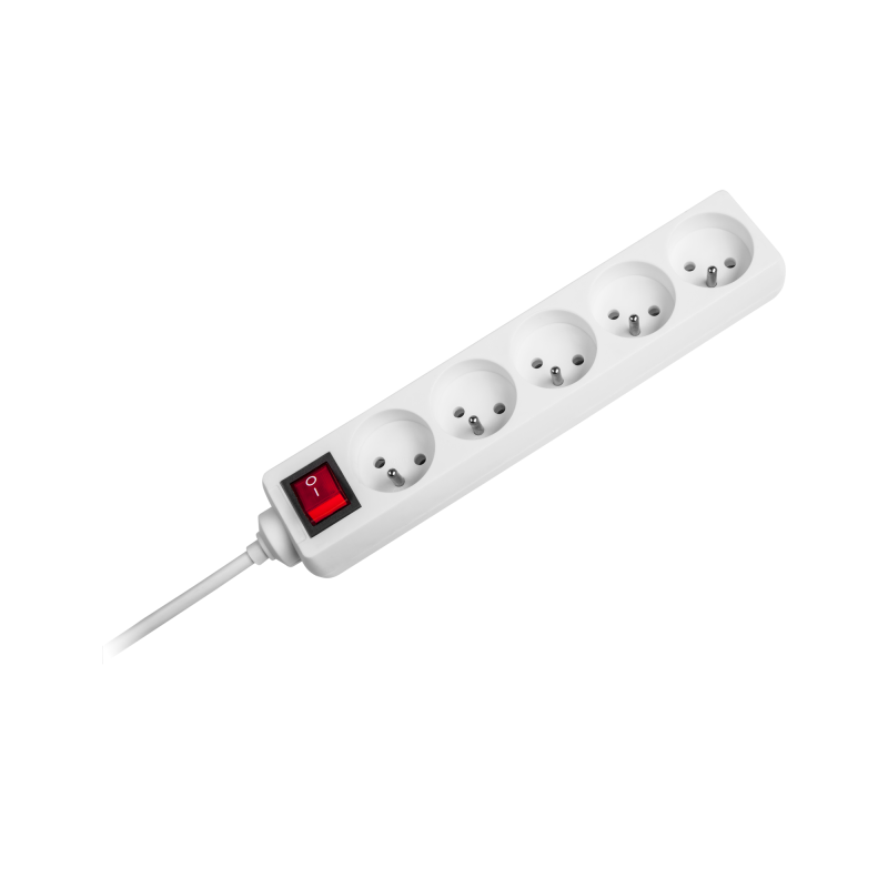 Przedłużacz sieciowy Rebel 5 gniazd z przełącznikiem, dł. 1.5m