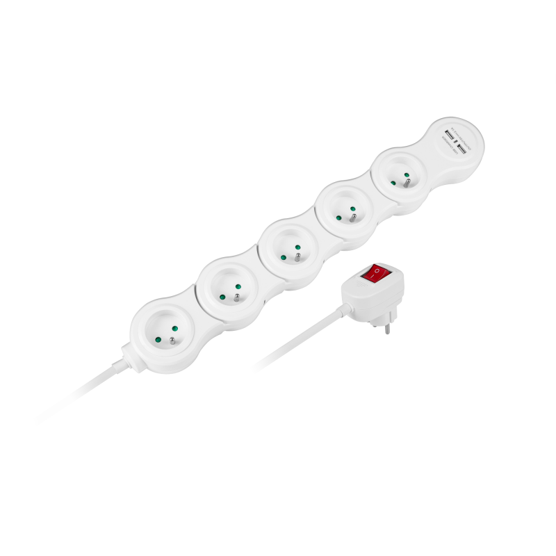 Przedłużacz sieciowy (snake) Rebel , 5 gniazd, przewód 1,5m