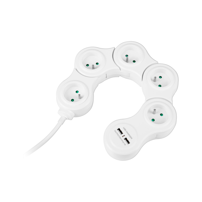 Przedłużacz sieciowy (snake) Rebel , 5 gniazd, przewód 1,5m