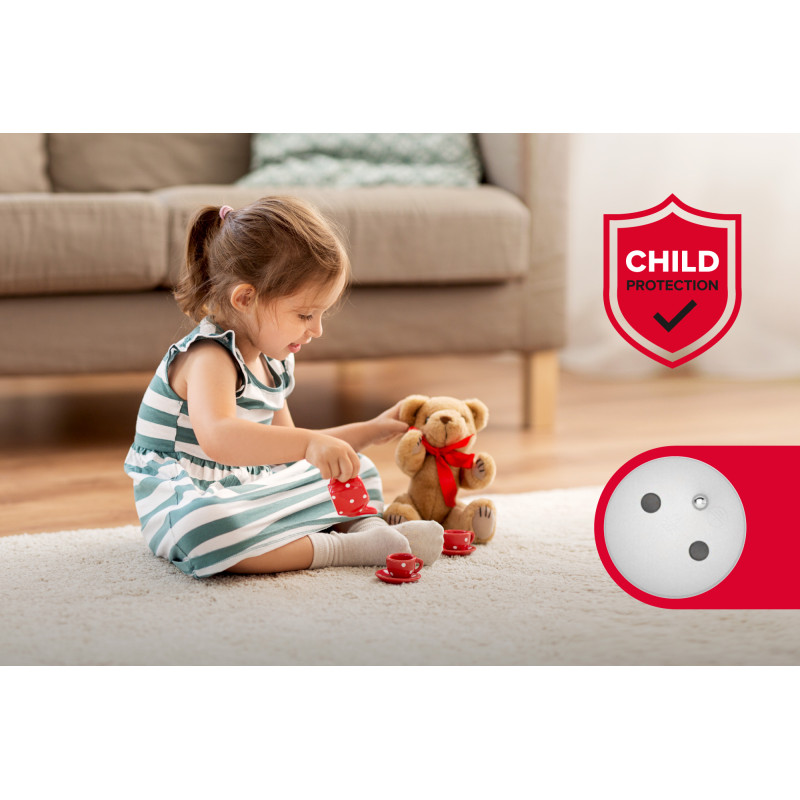 Przedłużacz sieciowy Rebel 3 gniazda + 2 gniazda USB, z wyłącznikiem - 3m