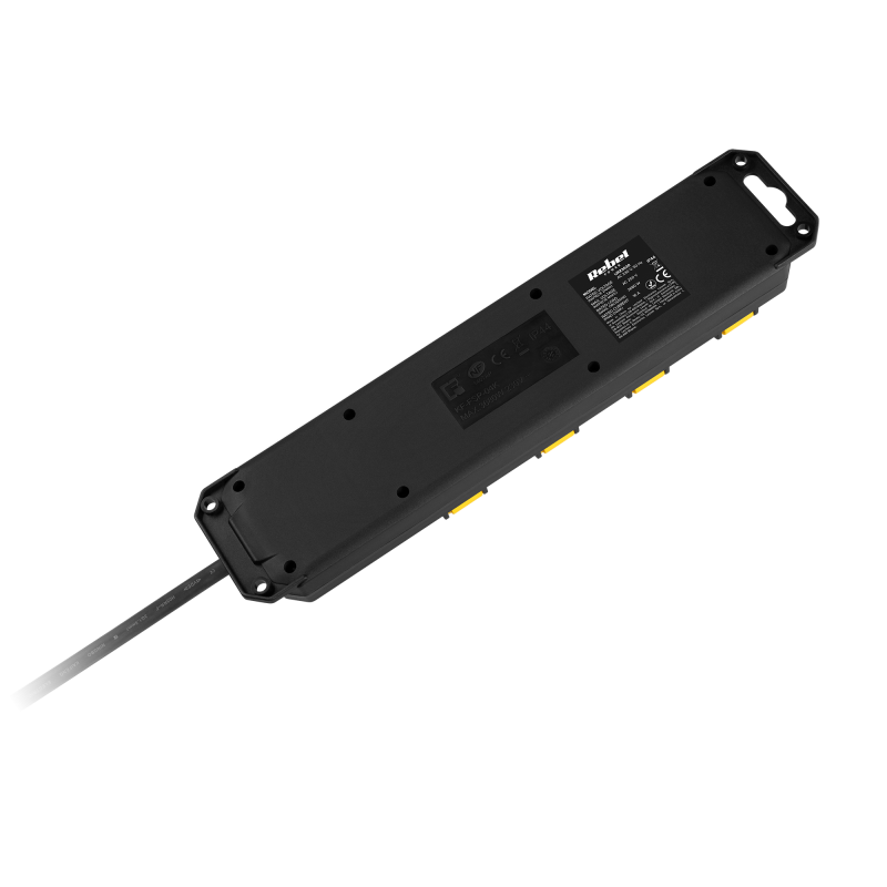 Przedłużacz sieciowy Rebel z wyłacznikiem 4 gniazda -3m, IP44