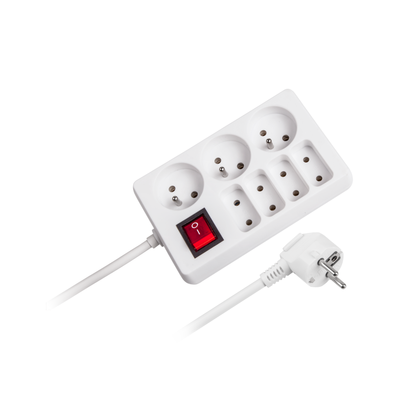 Przedłużacz sieciowy Rebel 7 gniazd z przełącznikiem , 3m (1,5mm)