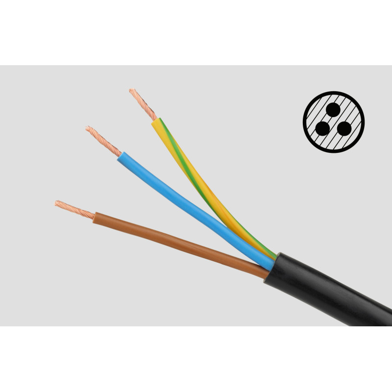 Przedłużacz sieciowy Rebel czarny 5 gniazd z przełącznikiem, dł. 1.5m