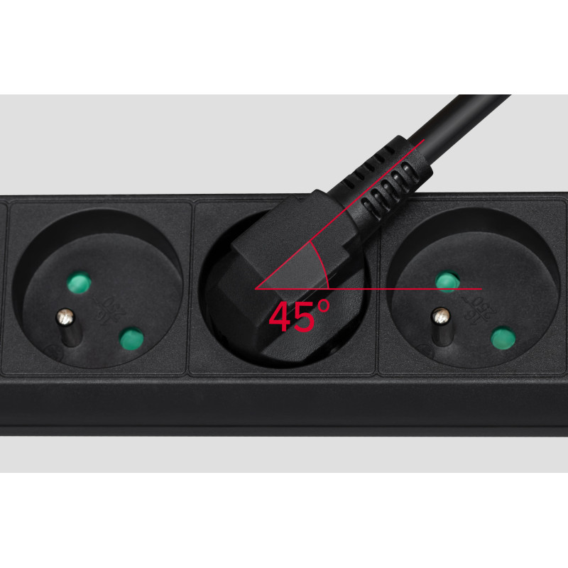 Przedłużacz sieciowy Rebel czarny 5 gniazd z przełącznikiem, kabel 5m (1,5mm)