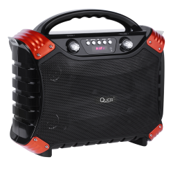 Przenośny aktywny zestaw głośnikowy Quer z funkcją MP3, Bluetooth, radio FM oraz funkcją Karaoke