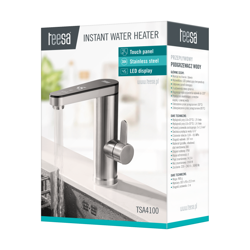 Przepływowy podgrzewacz wody - bateria stojąca